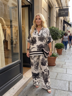 Mina | Completo Gamba Larga con Top Incrociato Stampato