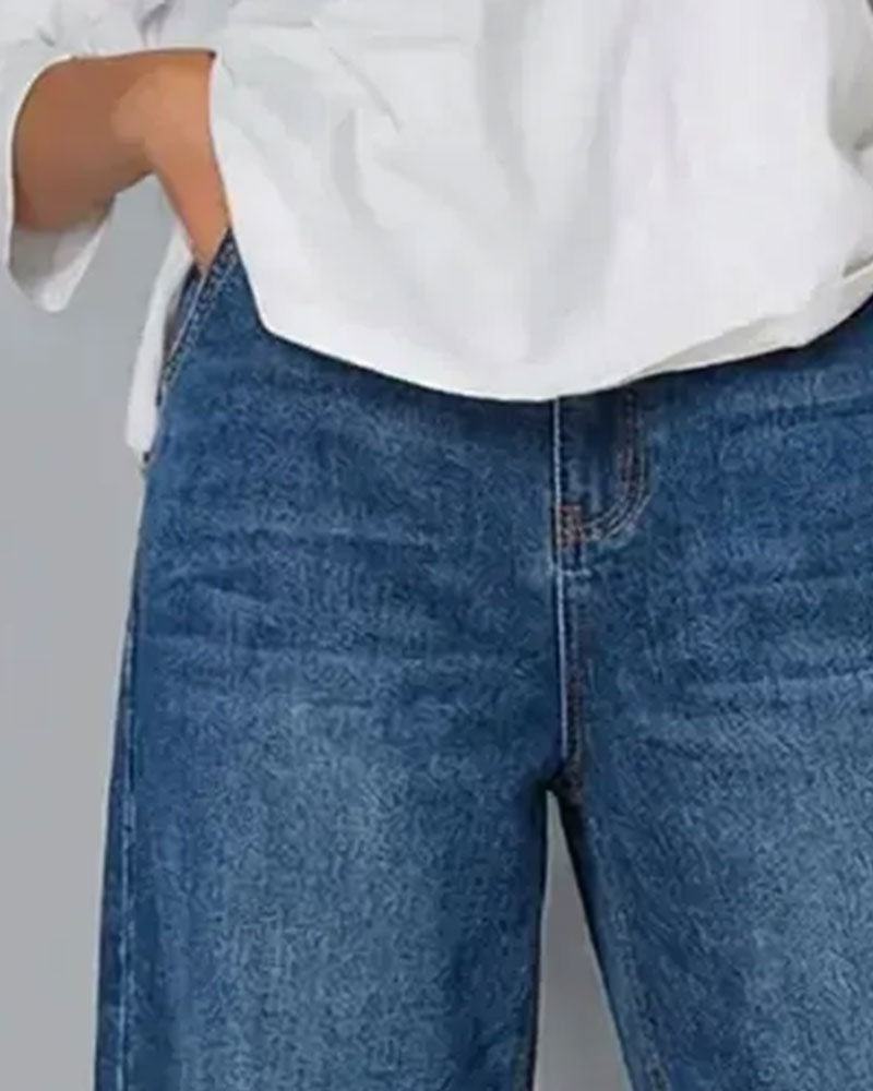 Pantalone in denim patchwork casual