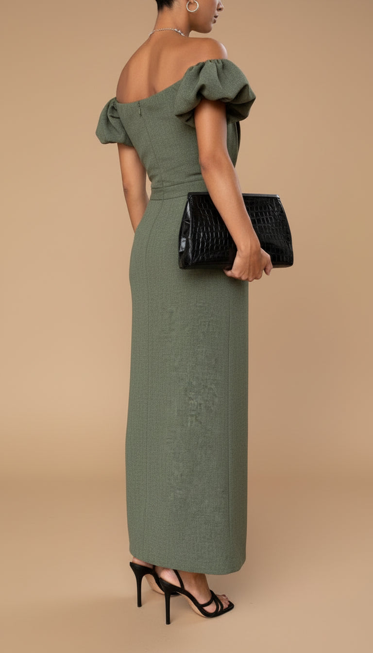 GELSOMINO | Elegante abito midi con punto vita accentuato e stile da sera senza tempo