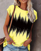 T-shirt girocollo sfumato a contrasto