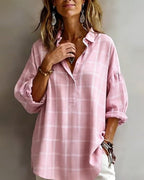 Camicia con rever a quadri sofisticata