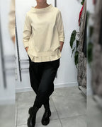 100% cotone Camicetta con colletto largo tinta unita casual
