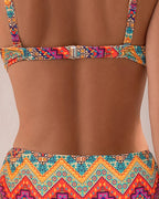 Costume da Bagno Stile Etnico Reggiseno a Fascia Spalline Separabili