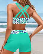 Costume da bagno stampato da vacanza tipo boxer