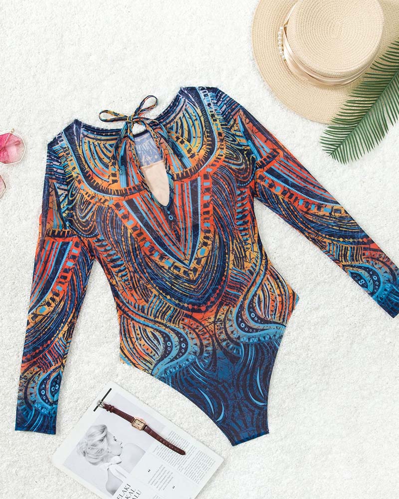 Costume da bagno intero a maniche lunghe con protezione solare
