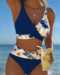 Bikini floreale patchwork color block