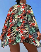Completo bikini sexy stampato con copricostume