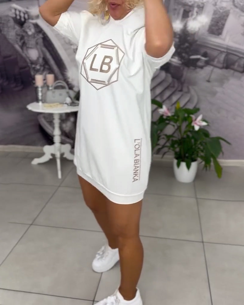 Felpa con Cappuccio con Stampa di Lettere Sportive