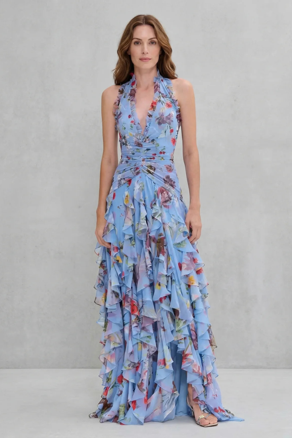 Bella | Abito lungo con scollo all'americana