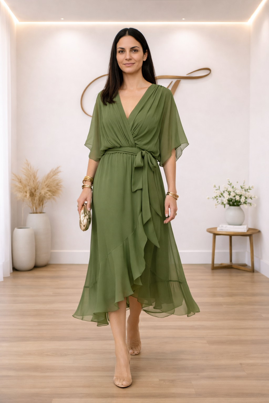 Monica | Vestido de chiffon