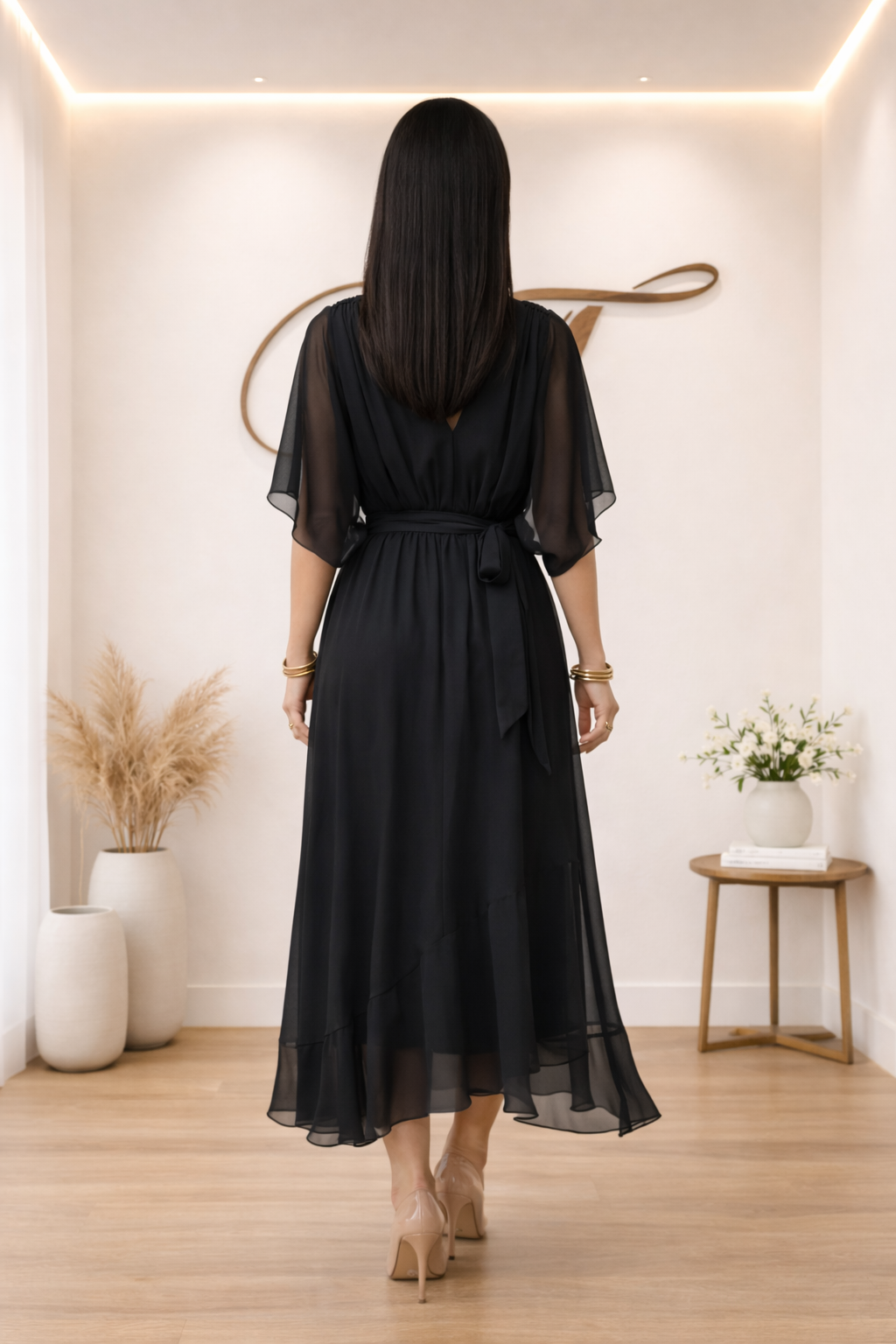 Monica | Vestido de chiffon