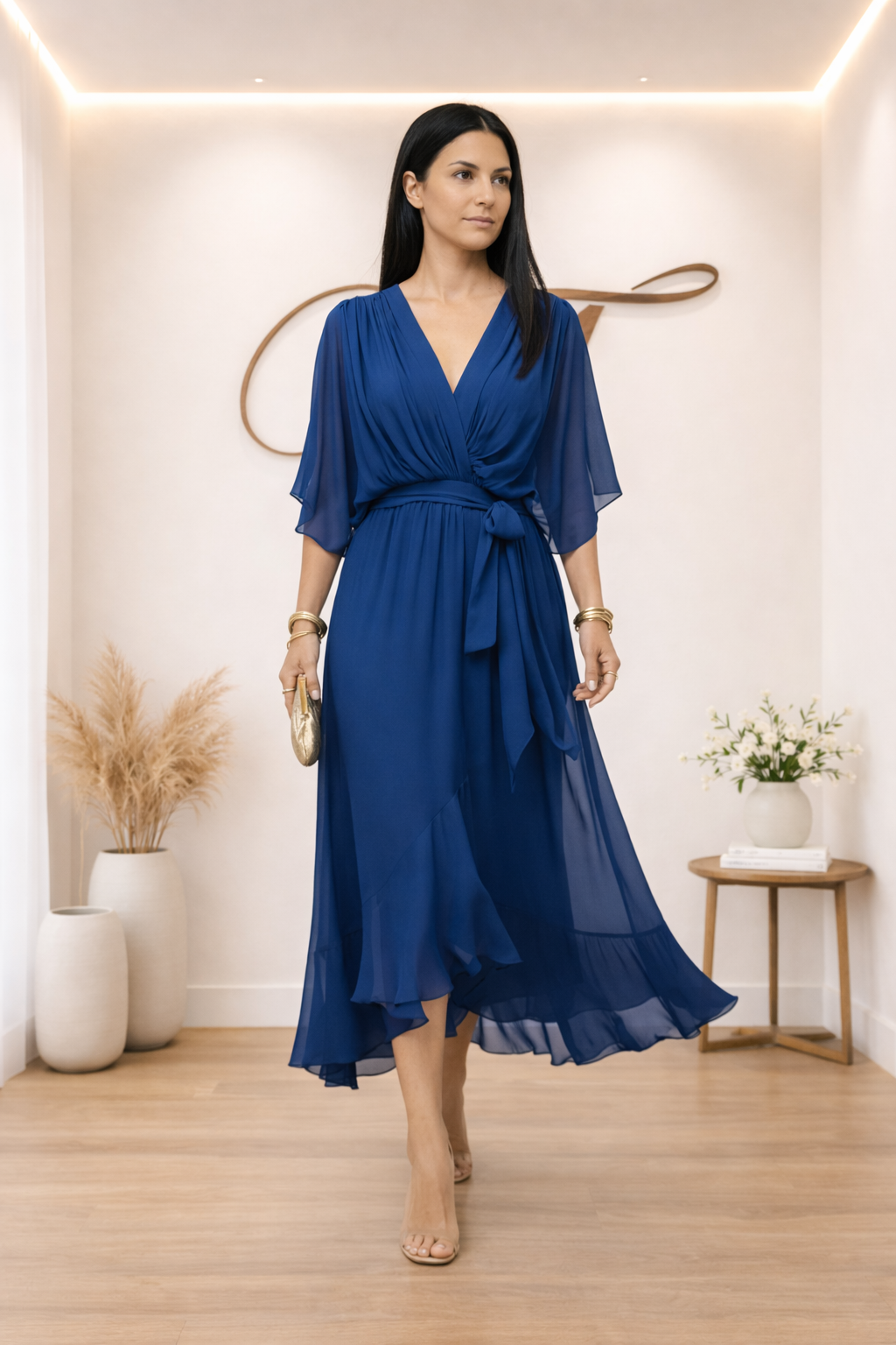 Monica | Vestido de chiffon