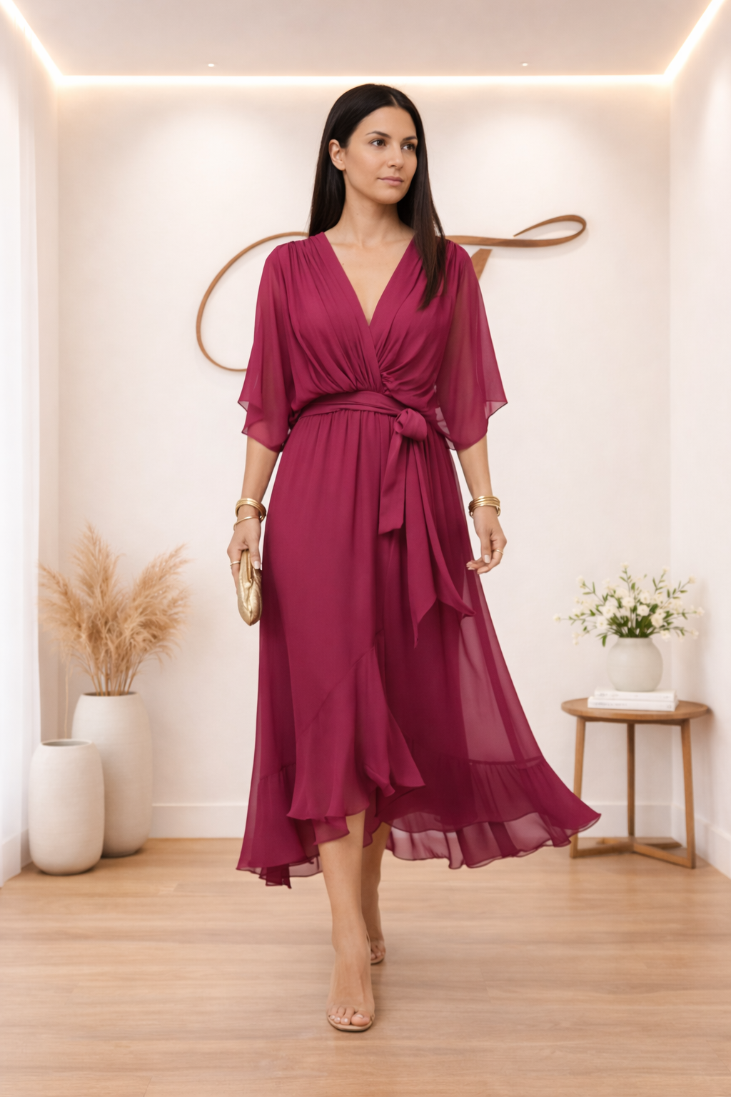 Monica | Vestido de chiffon