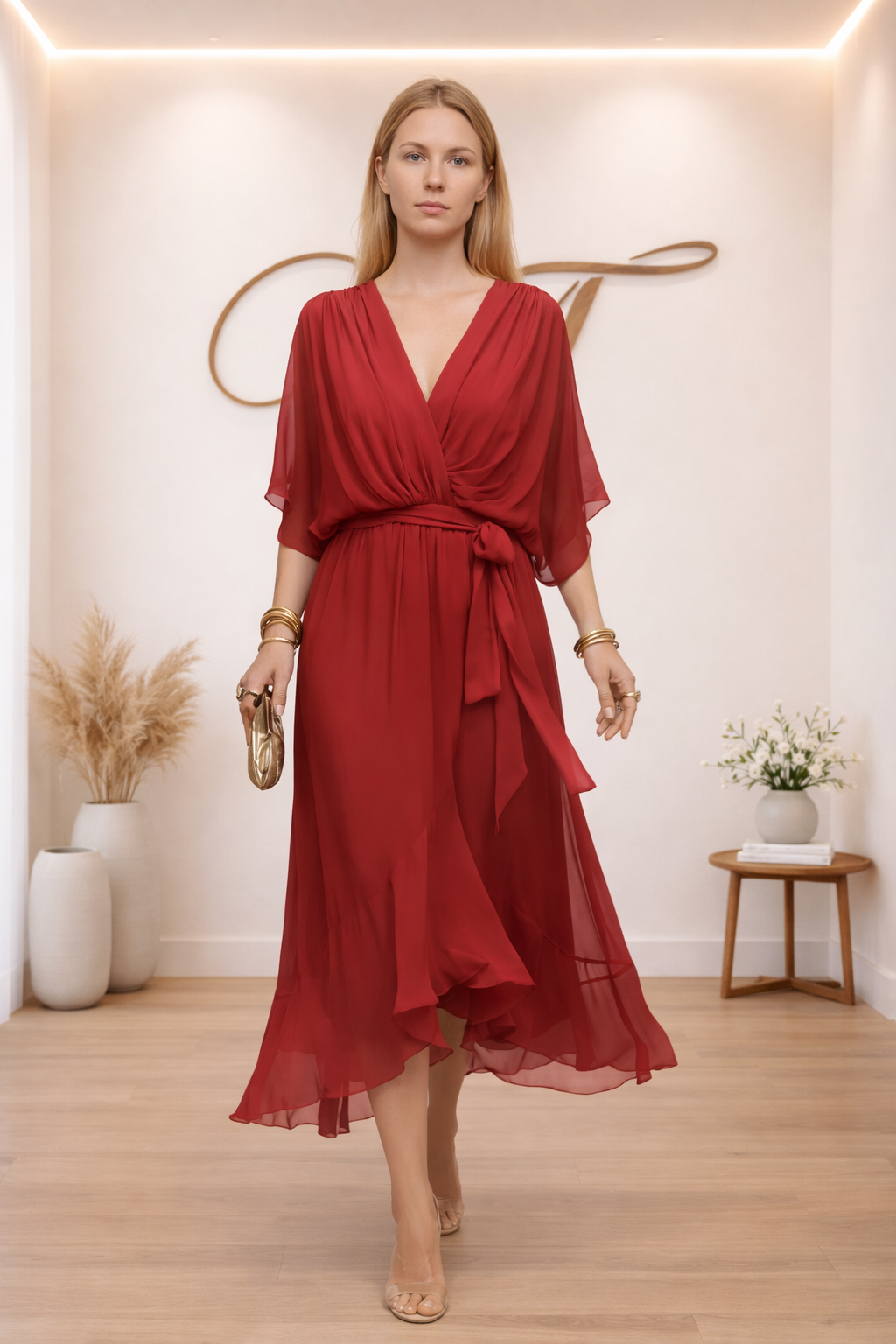 Monica | Vestido de chiffon