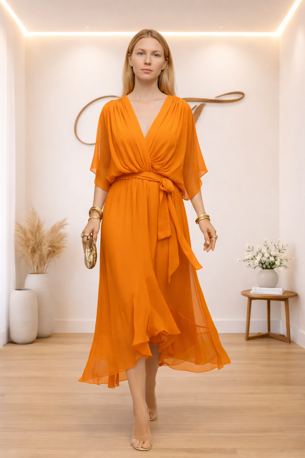 Monica | Vestido de chiffon