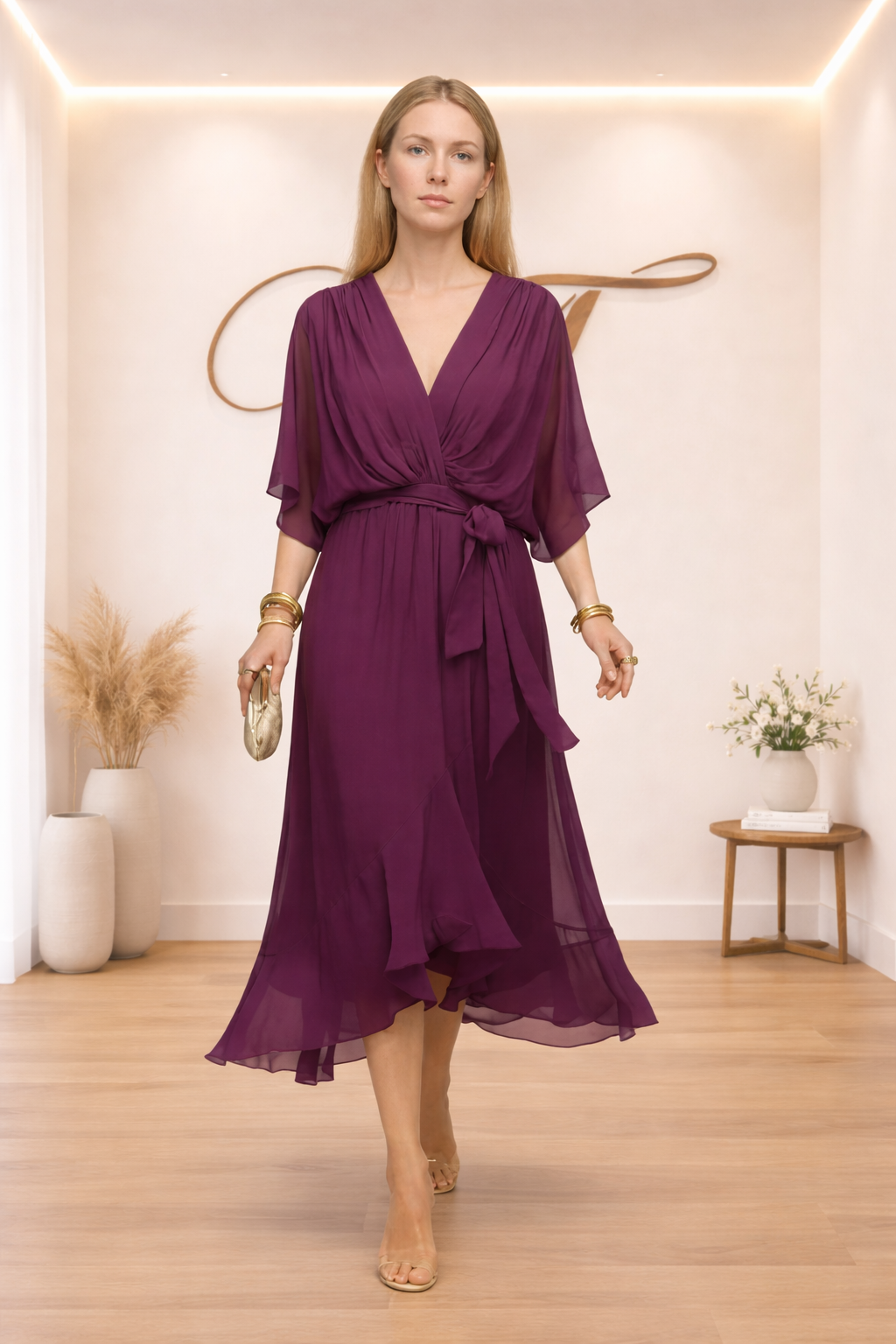 Monica | Vestido de chiffon