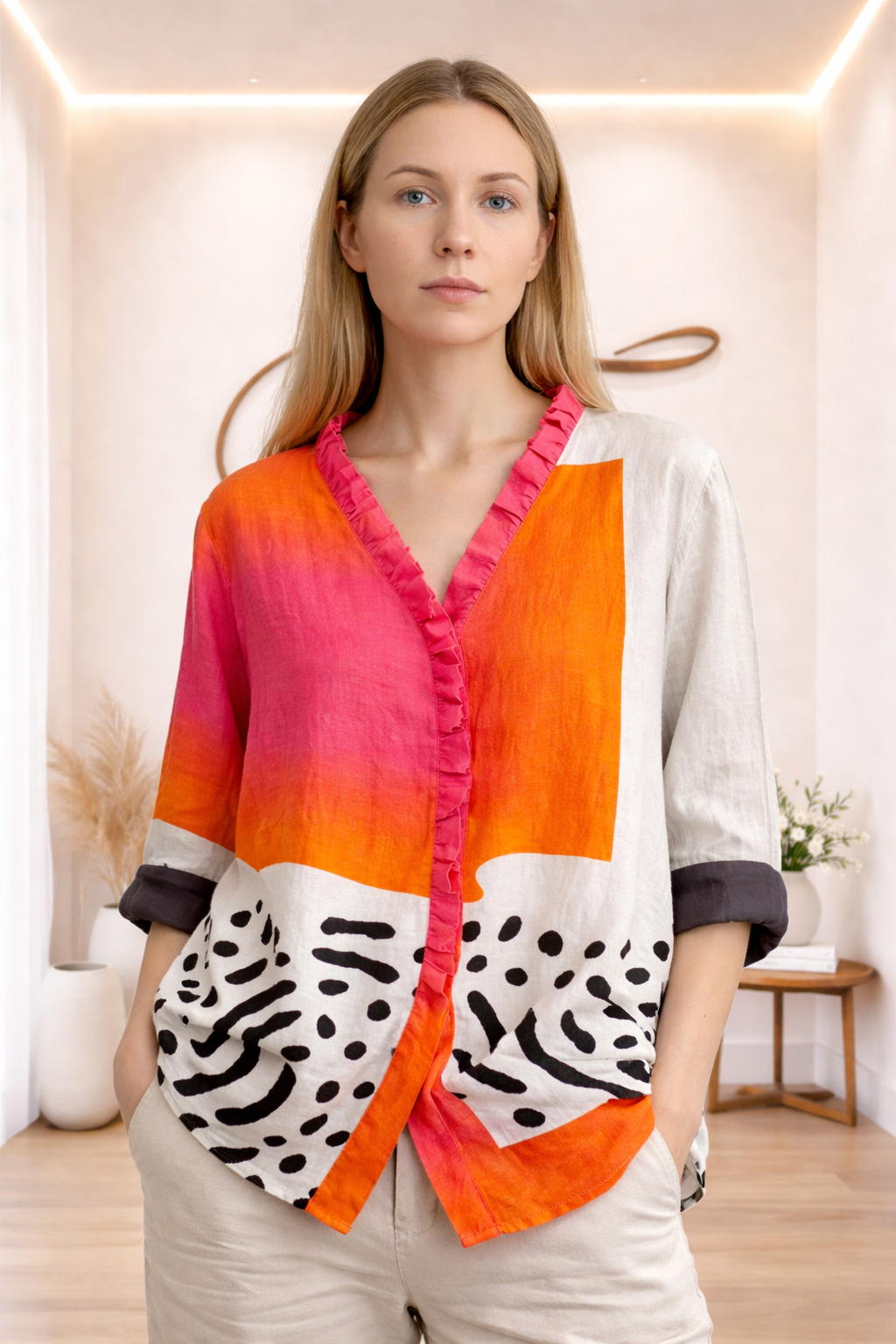 Melinda | Elegante Blusa de Verano en Lino