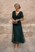 Maxi abito elegante da festa con scollo a cuore