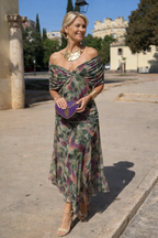 Maxi abito elegante da festa con scollo a cuore