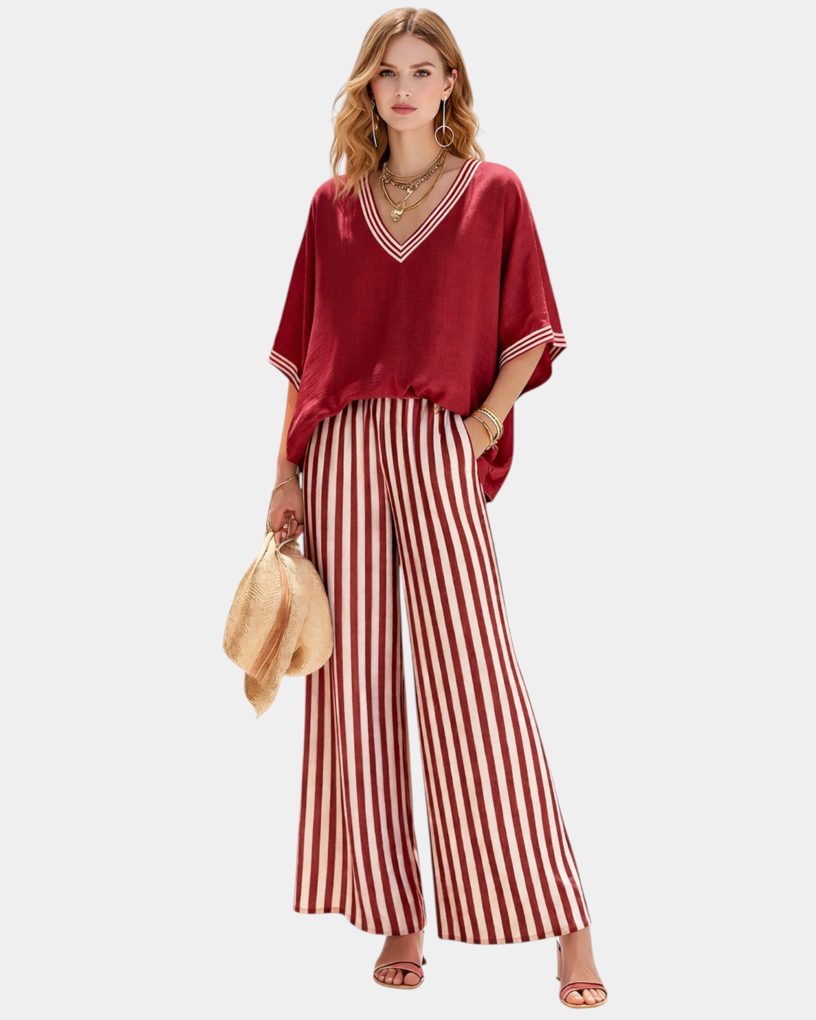 Tristane | Completo di pantaloni e blusa a righe