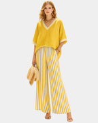 Tristane | Completo di pantaloni e blusa a righe