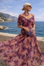 Maxi abito elegante da festa con scollo a cuore