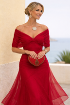 Maxi abito elegante da festa con scollo a cuore