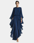 Véronique | Elegante completo in chiffon con volant