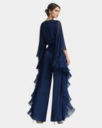 Véronique | Elegante completo in chiffon con volant