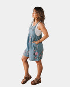 Taniah | Salopette in jeans floreale