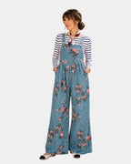Norelle | Salopette in denim stampato floreale