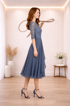 Vestito ricamato illusorio