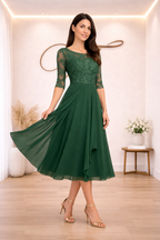 Vestito ricamato illusorio
