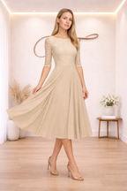 Vestito ricamato illusorio