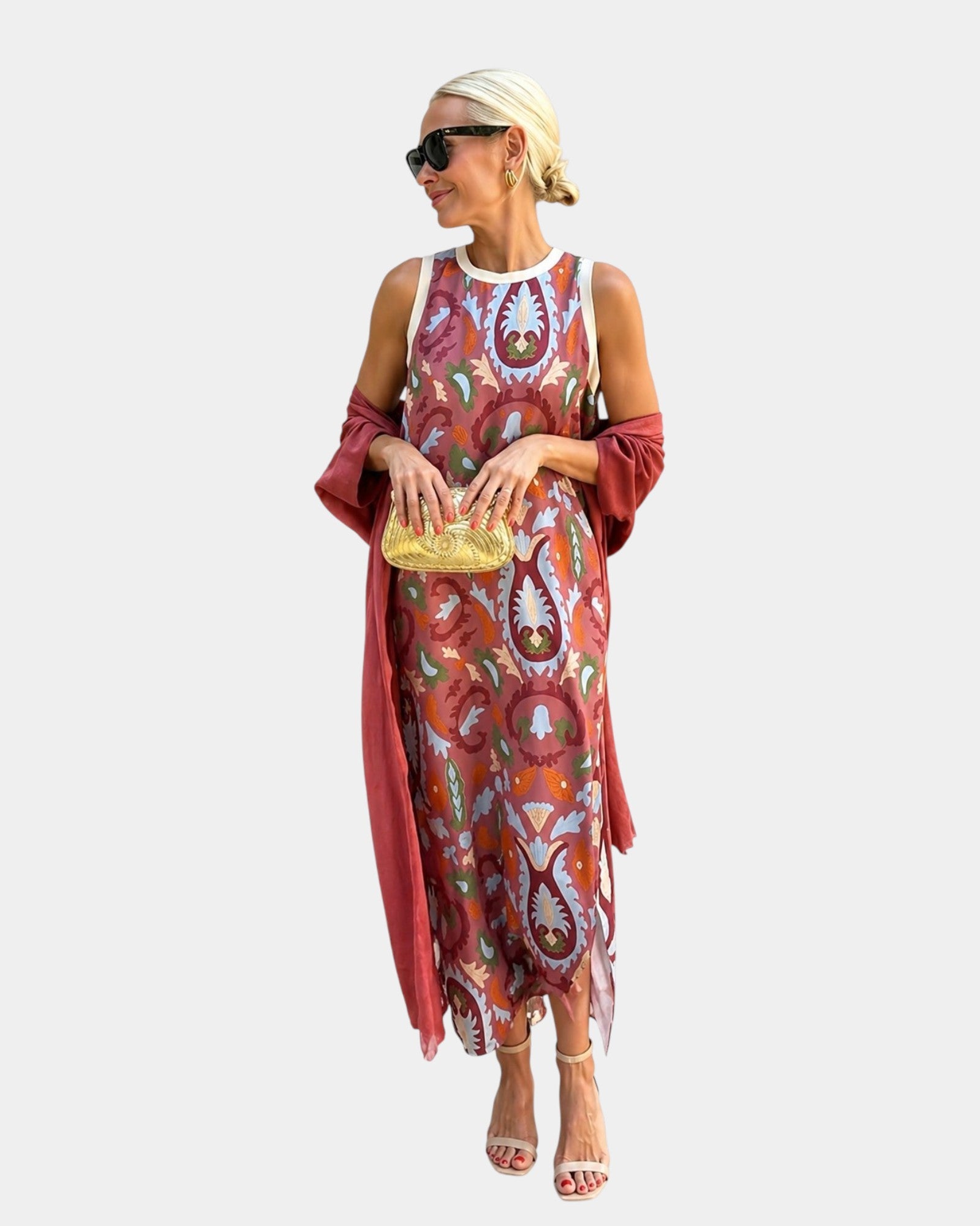 Lynette | Abito e gilet leggero coordinati