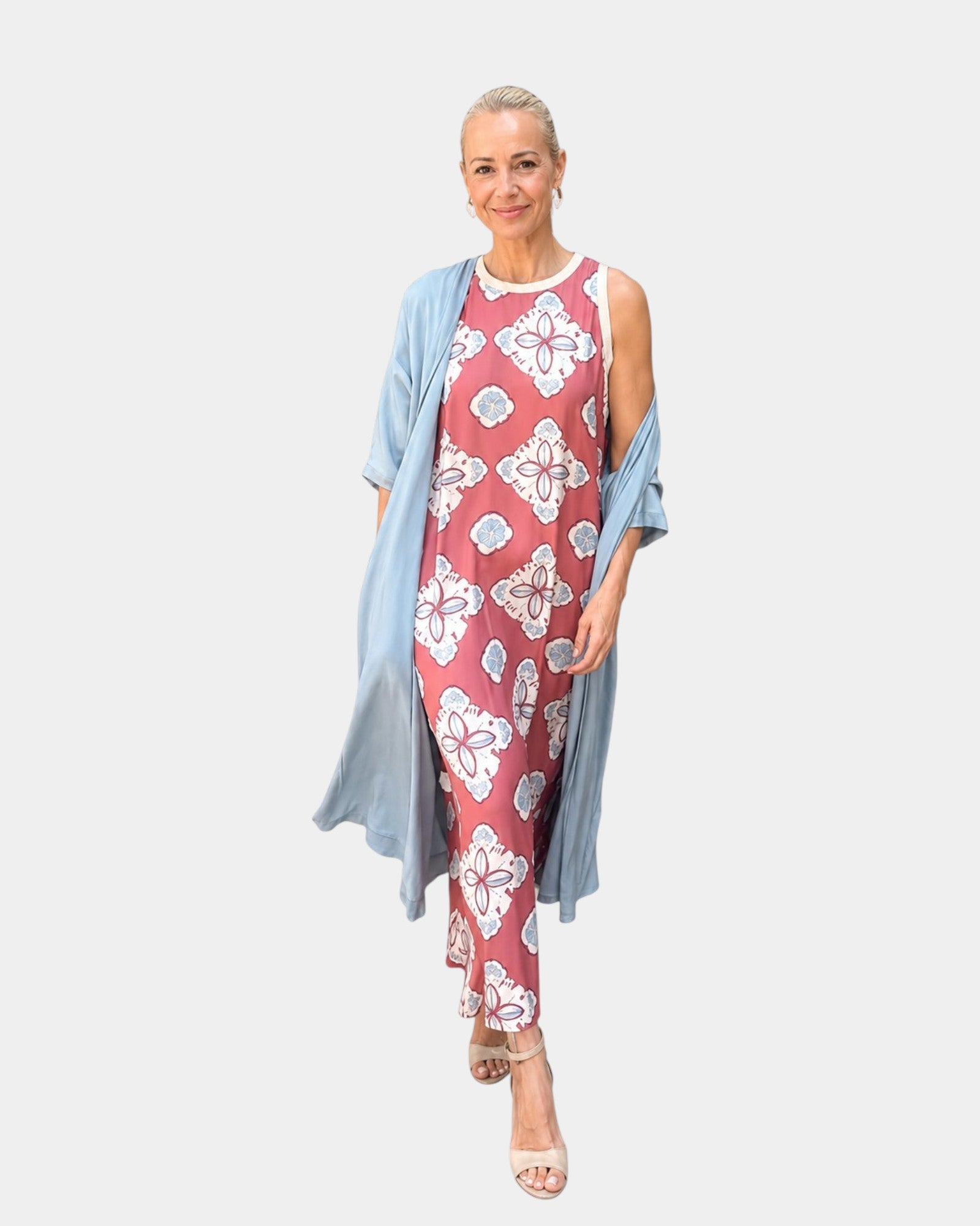 Lynette | Abito e gilet leggero coordinati