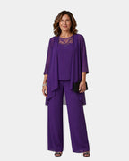 Adalie | Completo pantaloni, blusa e cappotto coordinati