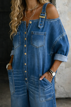 Sophia | Tuta in denim a spalle scoperte