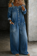 Sophia | Tuta in denim a spalle scoperte
