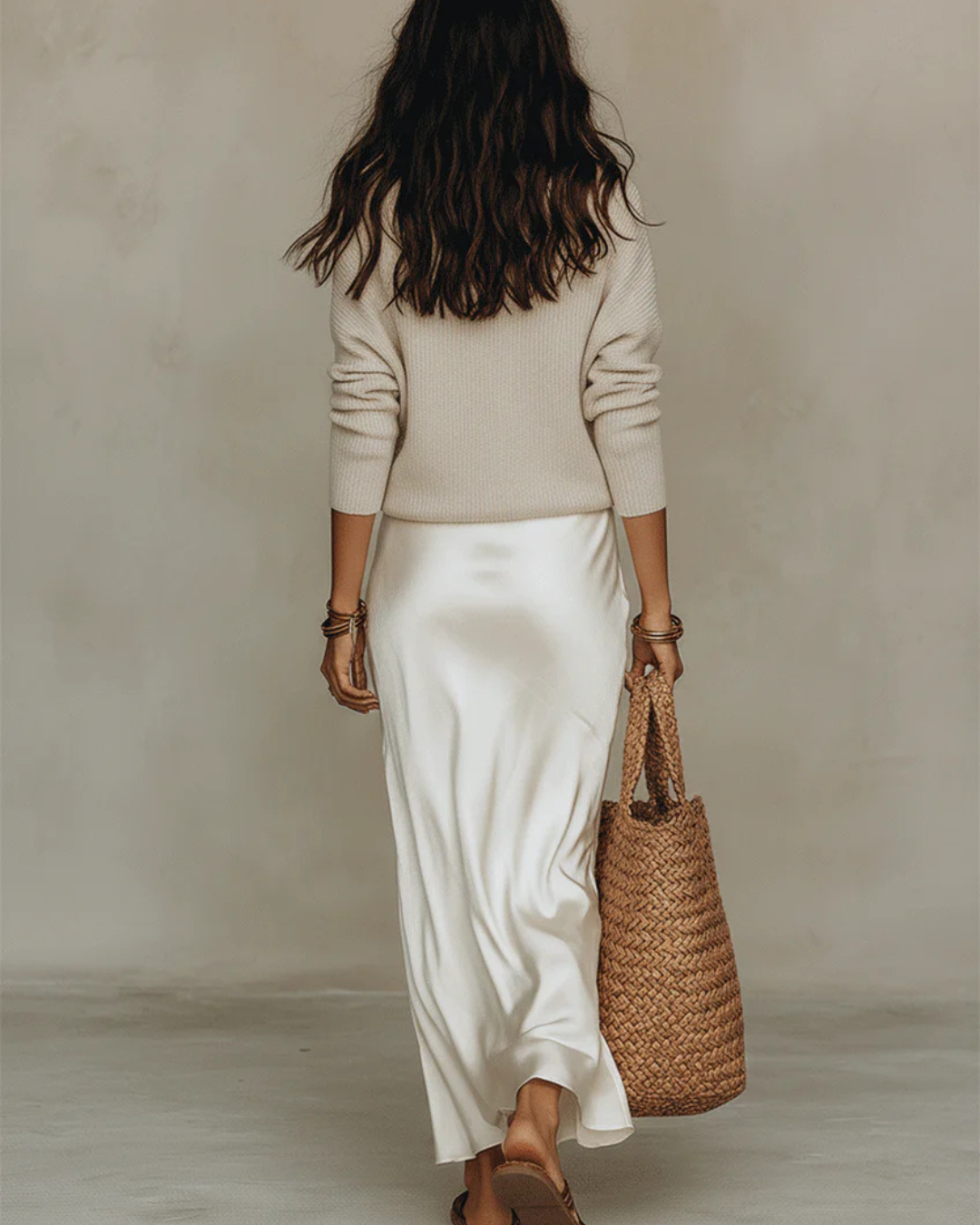Elena | Abito midi in raso