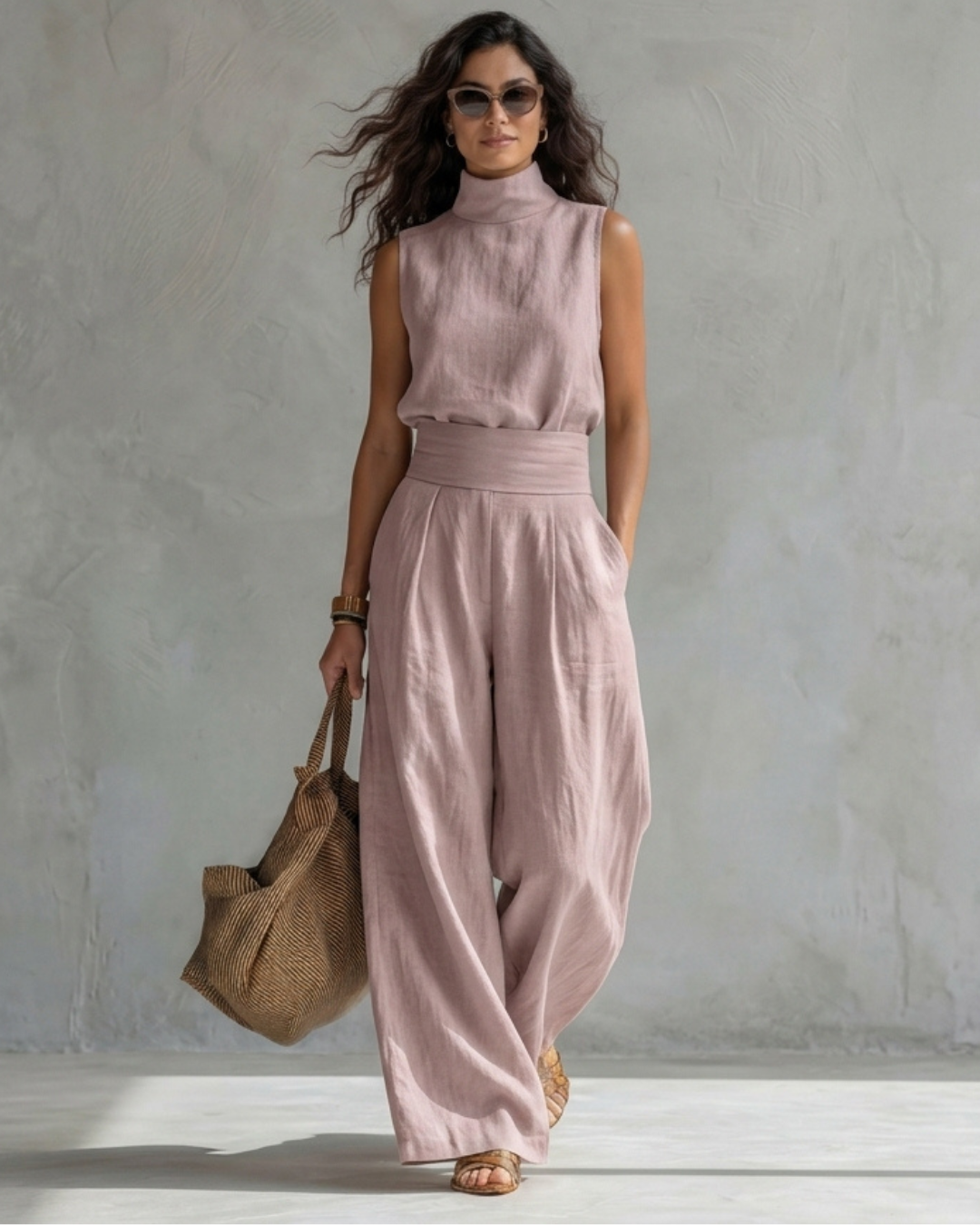 Maria | Completo Elegante Top e Pantaloni a Palazzo