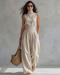 Maria | Completo Elegante Top e Pantaloni a Palazzo