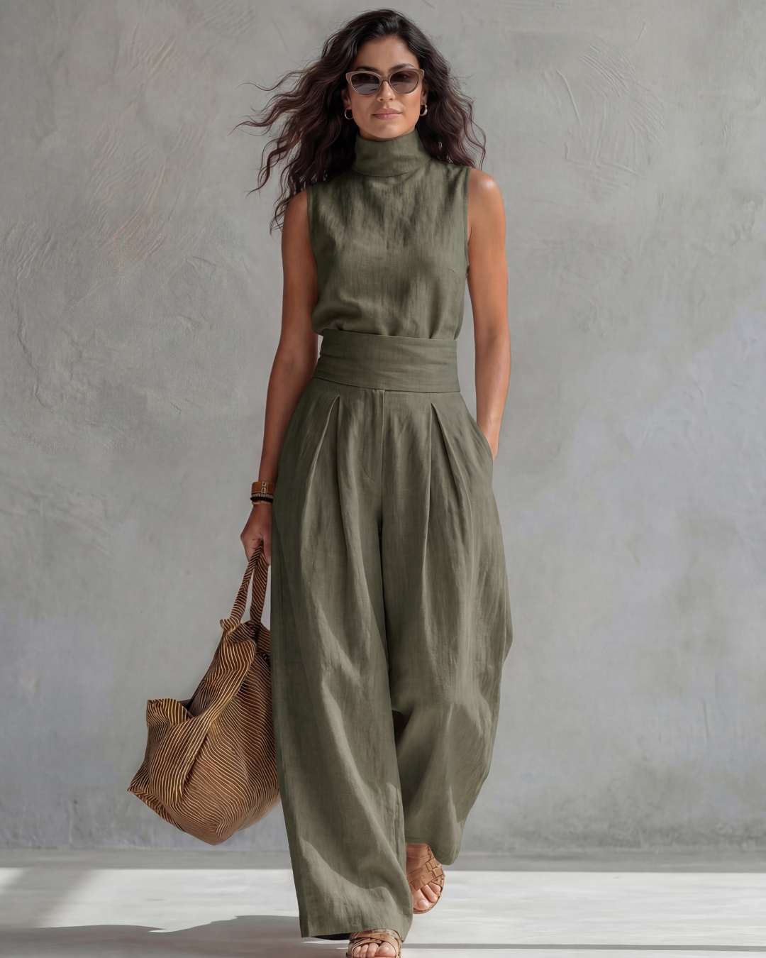 Maria | Completo Elegante Top e Pantaloni a Palazzo