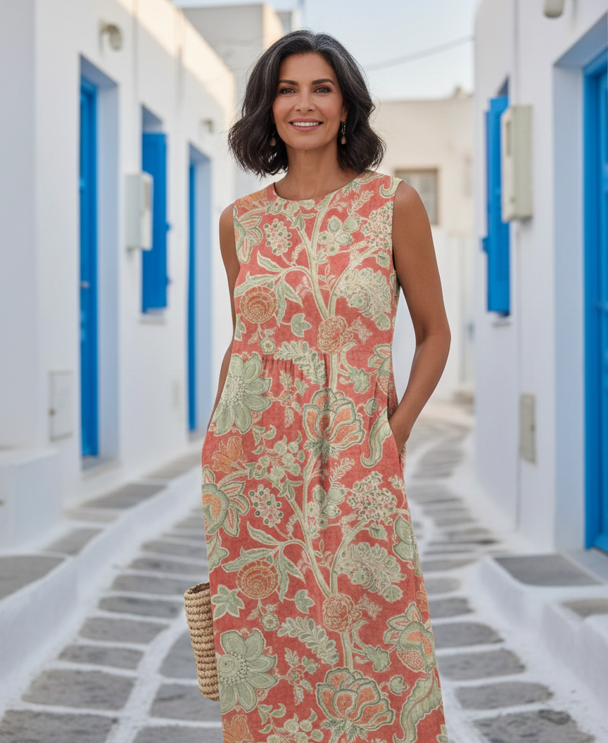 Yvonne | Abito Midi con Stampa Floreale