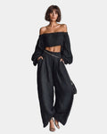 Cíntia | Completo con top a spalle scoperte e pantaloni a palazzo