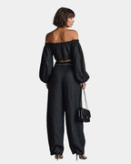 Cíntia | Completo con top a spalle scoperte e pantaloni a palazzo