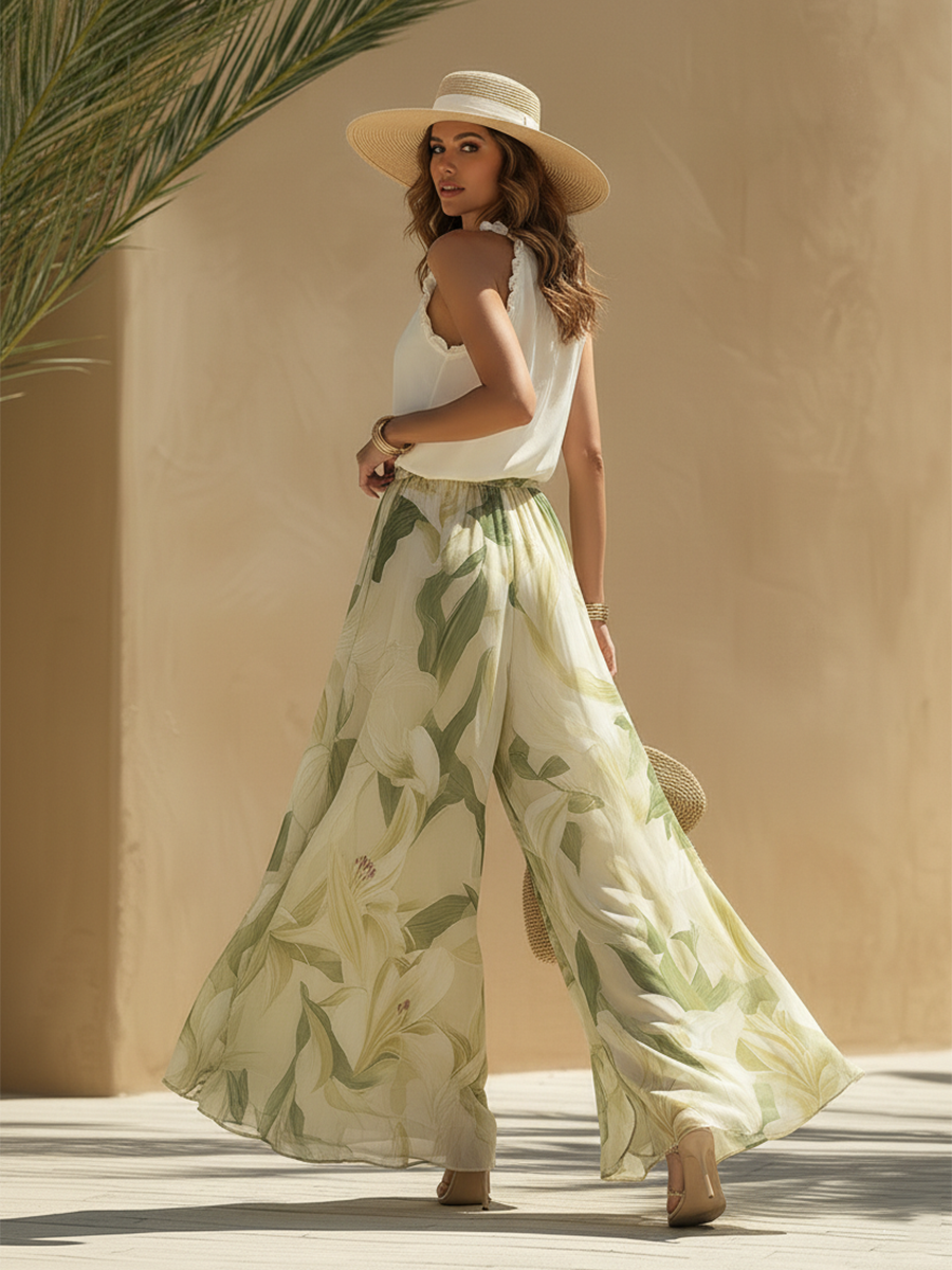 Lisandra | Completo fluente stampato giglio elegante