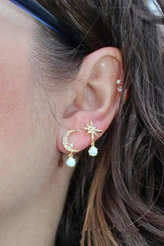 Orecchini Luna e Stella in Oro