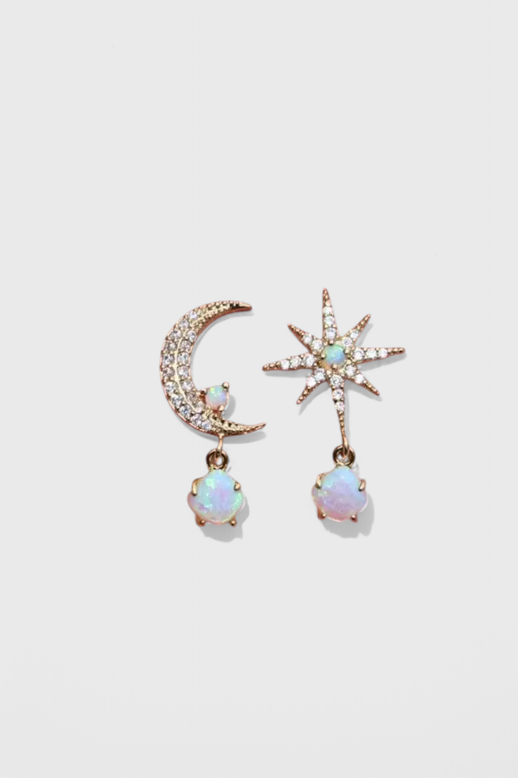 Orecchini Luna e Stella in Oro