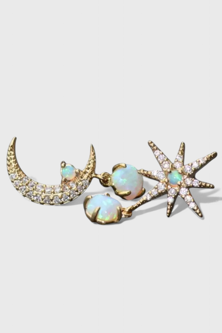 Orecchini Luna e Stella in Oro